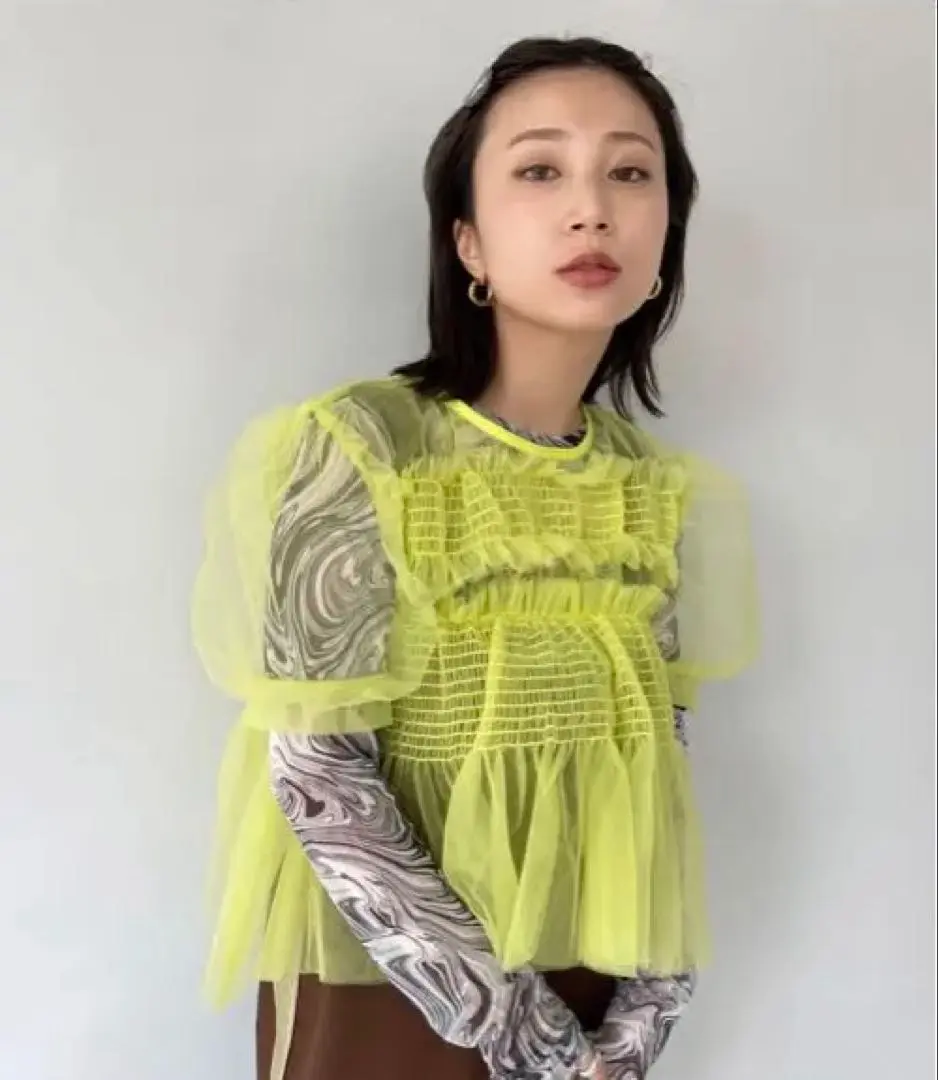 SANSeLF シースルーパフスリーブトップス SANSeLF（サンセルフ）の「シースルーパフスリーブトップス