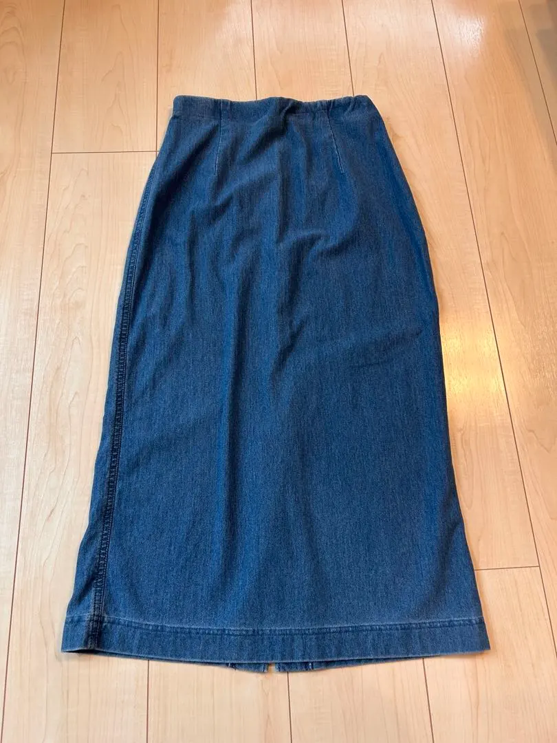 Thumbnail of Uniqlo Denim Jersey Narrow Long Skirt (Shorter Length 73-77cm) Size M