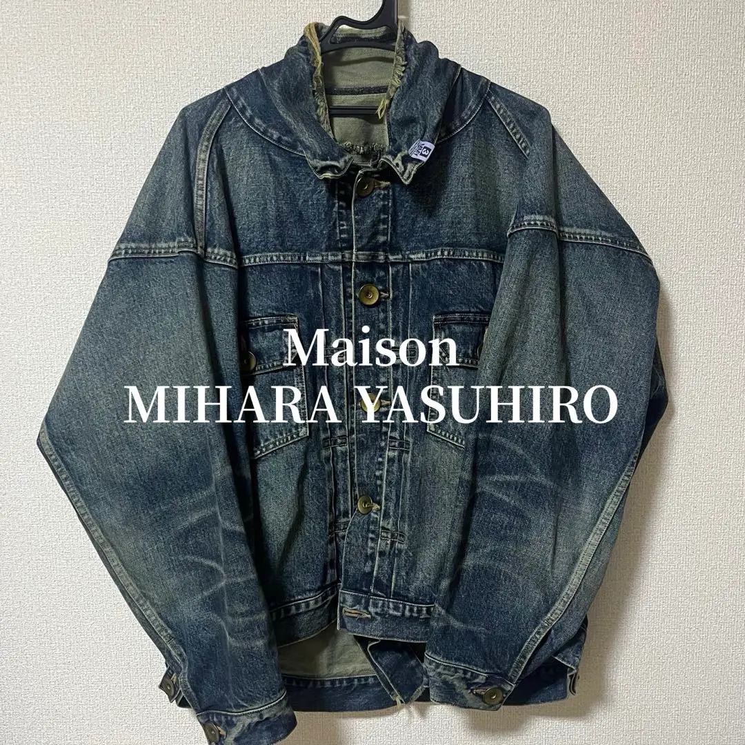 【超入手困難】ミハラヤスヒロ　ダメージ加工　レイヤードデニムジャケット　48 Maison MIHARA YASUHIRO レイヤードデニムジャケット フーディ