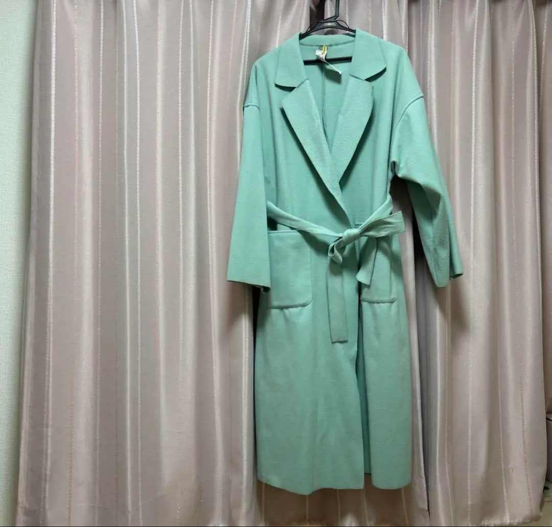Thumbnail of Mint green long coat with belt