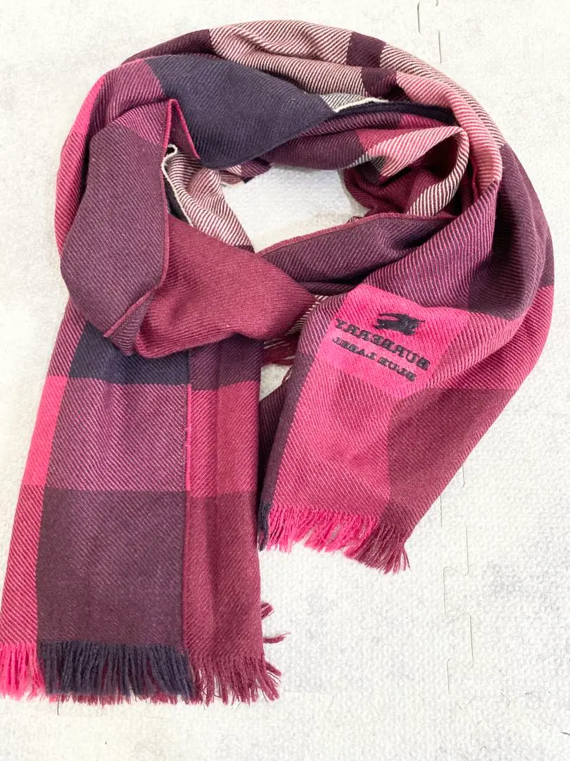 バーバリー　burberry blue label マフラー　チェック　水色 クレストブリッジチェックマフラー（マフラー・ストール