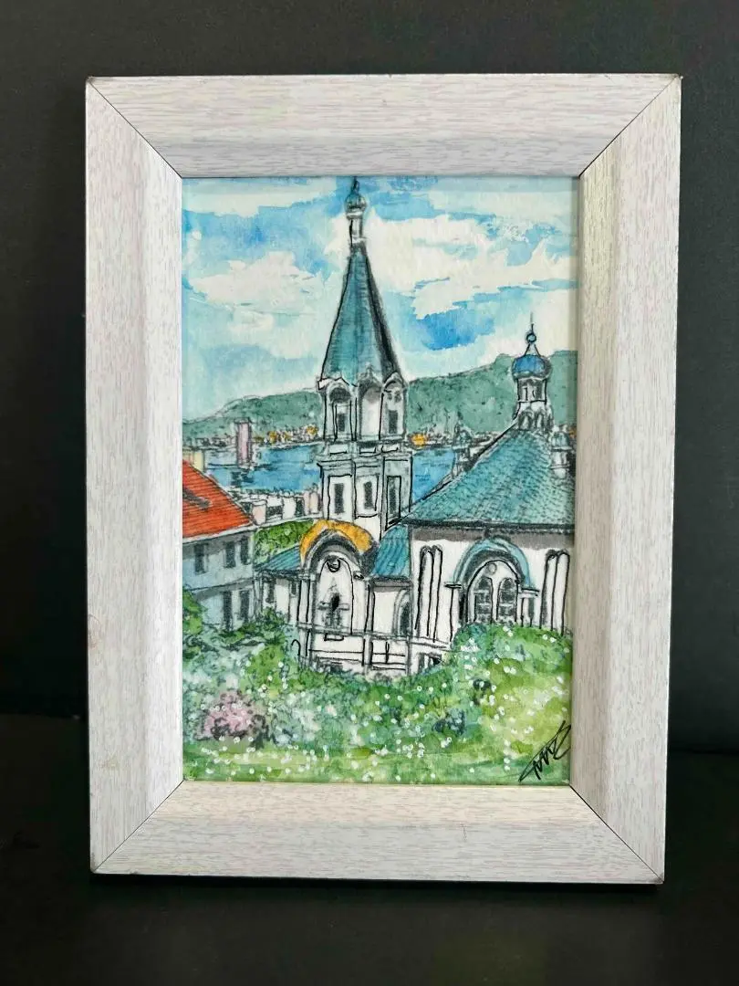 ☆函館ハリストス正教会油絵☆ 函館（ハリストス正教会） 絵画買取・販売の小竹美術