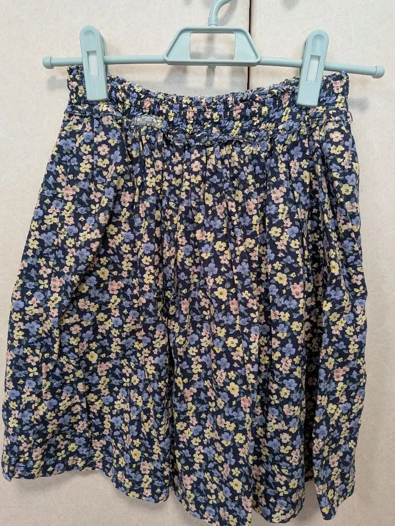 Thumbnail of Kumikyoku Floral Pattern Kids Skirt, Navy