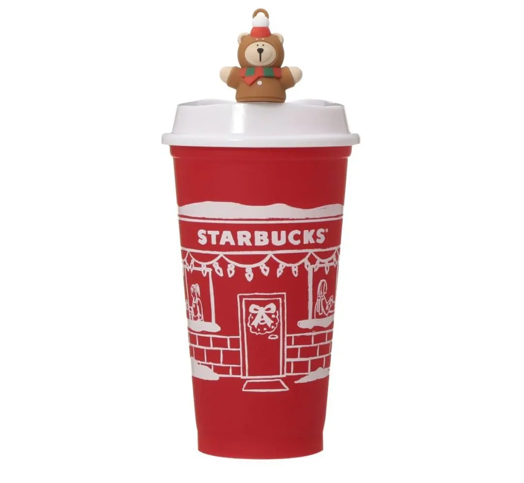 星巴克 2025 節日 限定 可重複使用杯 紅色 熊寶寶杯蓋 的縮圖