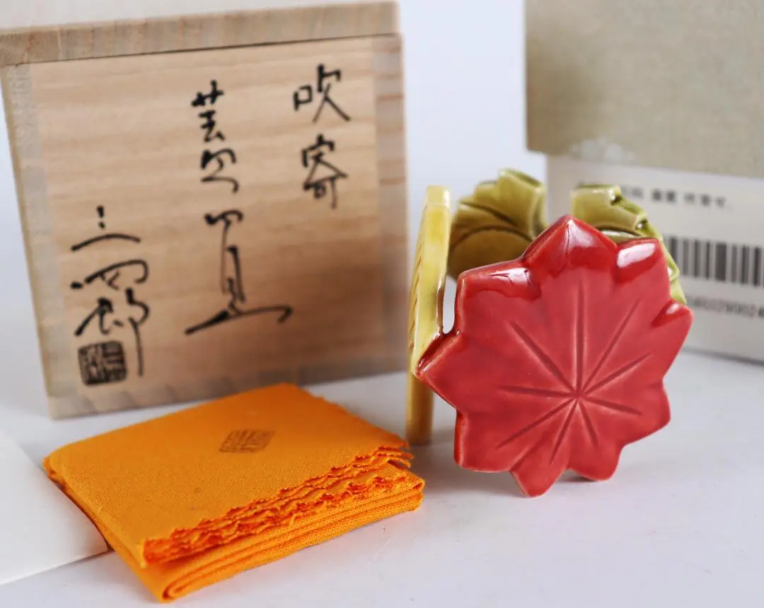 茶道具【今岡三四郎】 交趾 吹寄 蓋置 共箱 紅葉 銀杏 蔦 茶道具【今岡三四郎】 交趾 吹寄 蓋置 共箱 紅葉 銀杏 蔦 - メルカリ