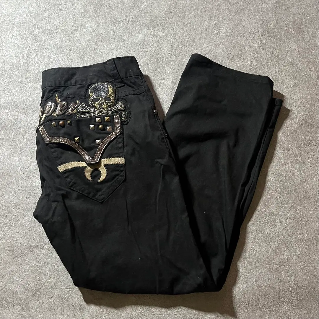 希少✨レッドペッパー×エドハーディー スカル ストレート ストレッチ 34 レッドペッパー × エドハーディ ー スカル ストレート