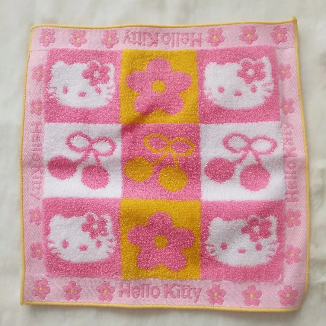 Thumbnail of Sanrio Hello Kitty Towel Handkerchief Cherries Unused