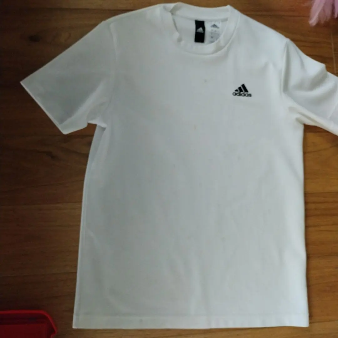 愛迪達 白色 短袖 T恤 的縮圖