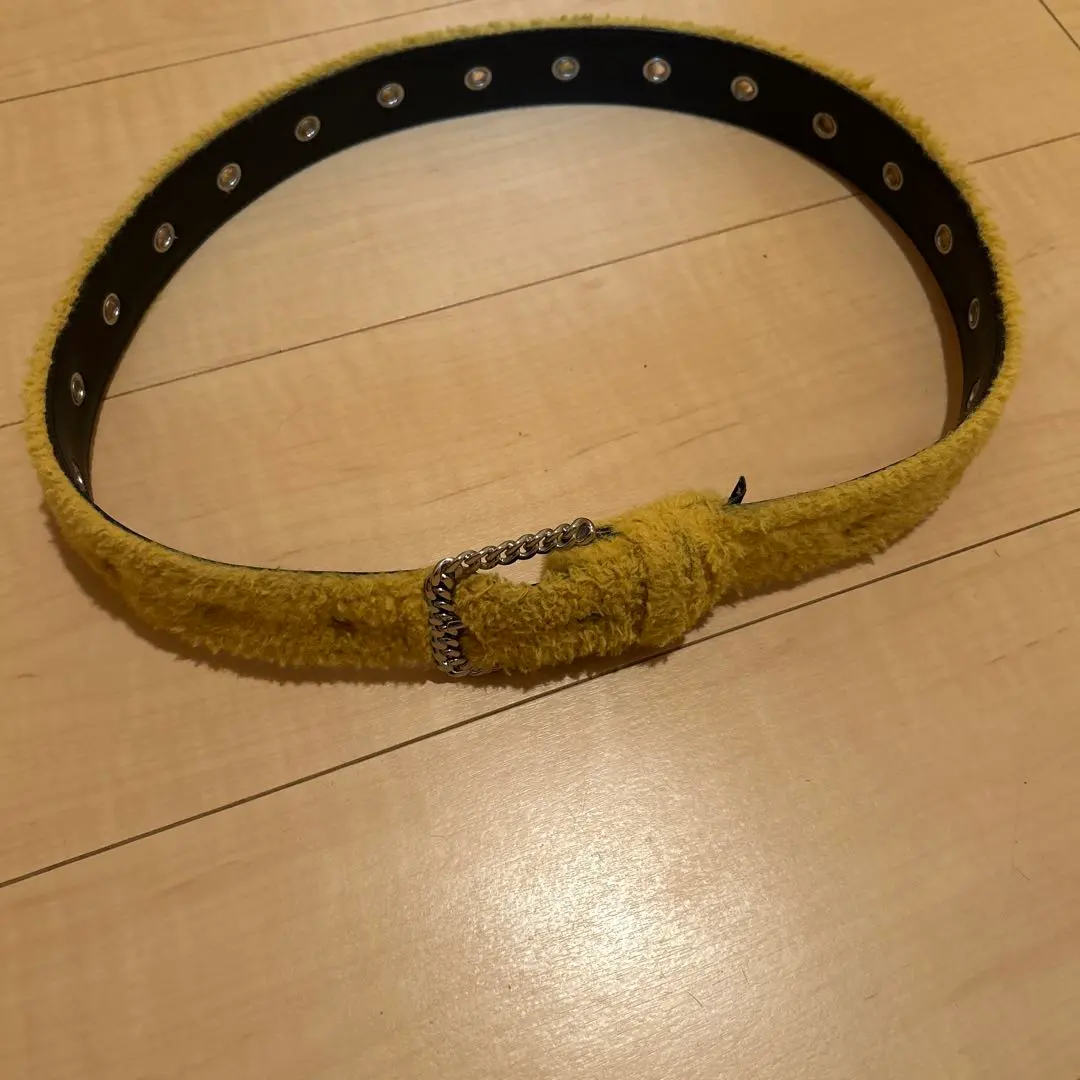 afb 毛皮腰帶 黃色 的縮圖