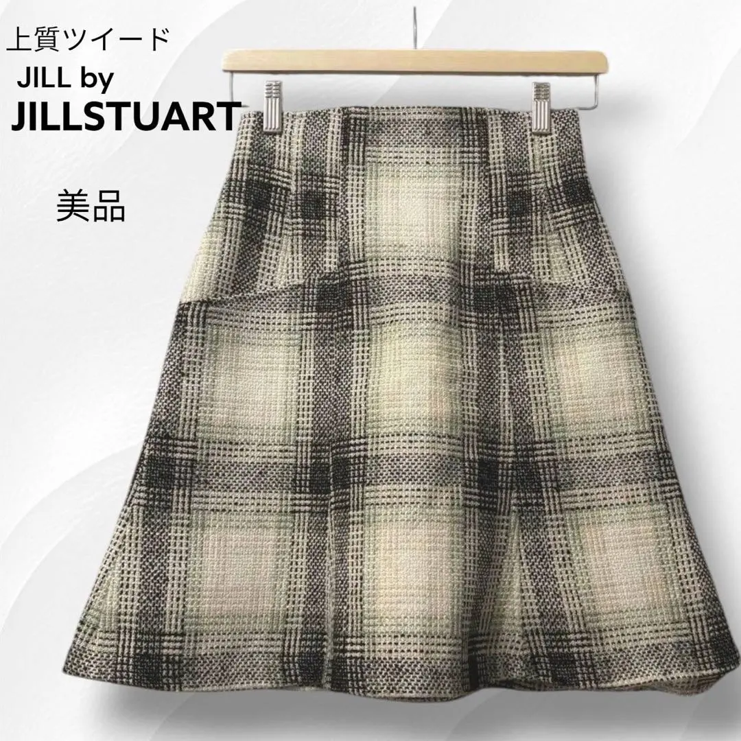 美品 JILL by JILLSTUART 粗花呢 格紋 傘裙 S 的縮圖