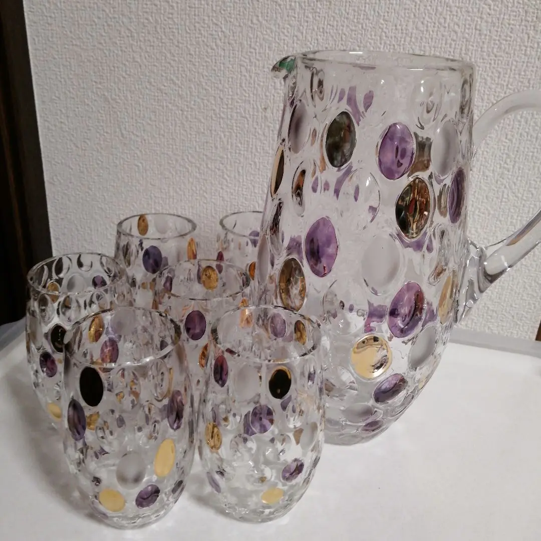 ボヘミアングラス？ベネチアングラス？水玉グラスセット クラシック ボヘミアングラス？ベネチアングラス？水玉グラス