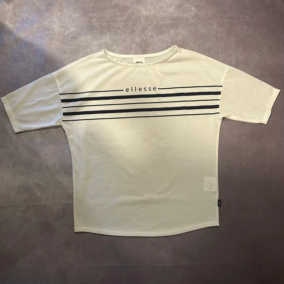 ellesse ストライプ 半袖 ショート丈 t シャツ ホワイト 2025年最新】Ellesse 柄・デザイン：ストライプ 半袖(Tシャツ)の
