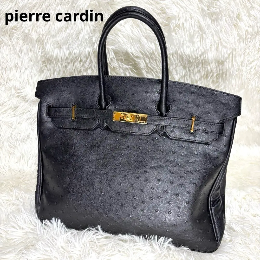 新品同様★ピエールカルダン 2WAYバッグ オーストリッチ ハンドバッグ レディース【21203007】 美品ピエールカルダン オーストリッチ ショルダーバック トート2way