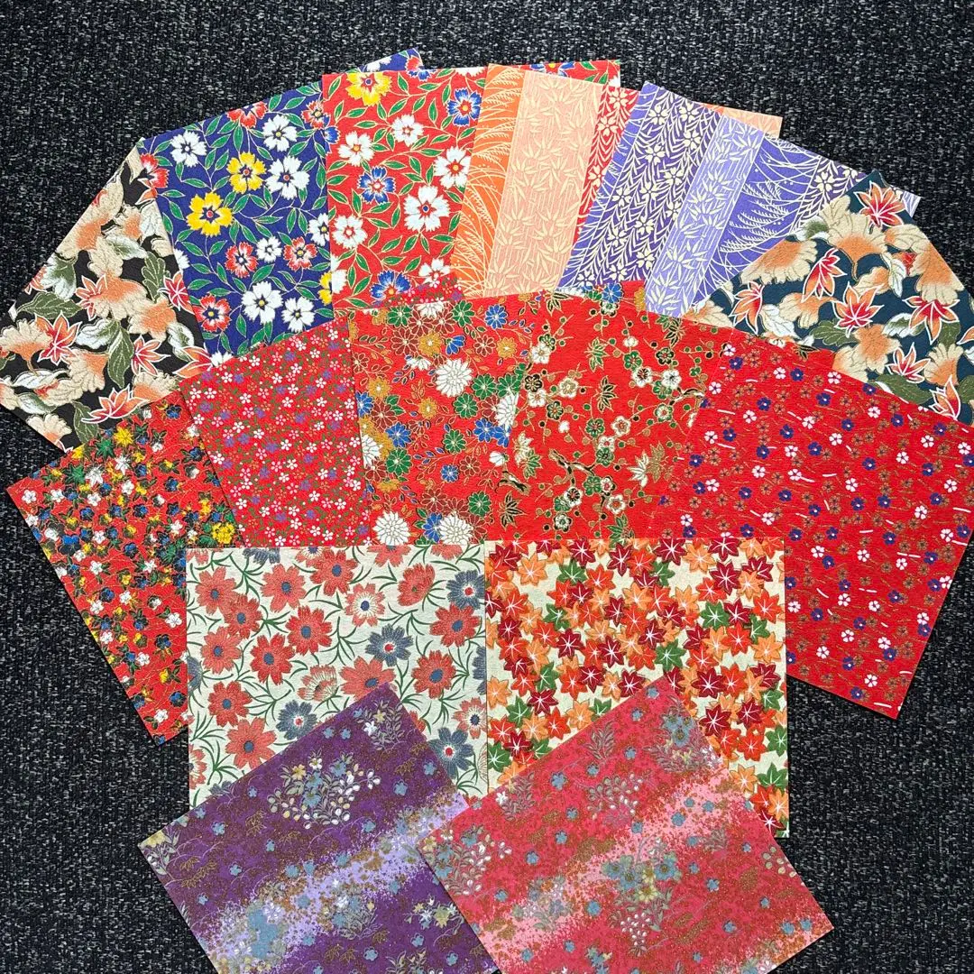 千代紙 友禪紙✨越前友禪紙✨ 15厘米角 15張套裝 15-3 的縮圖