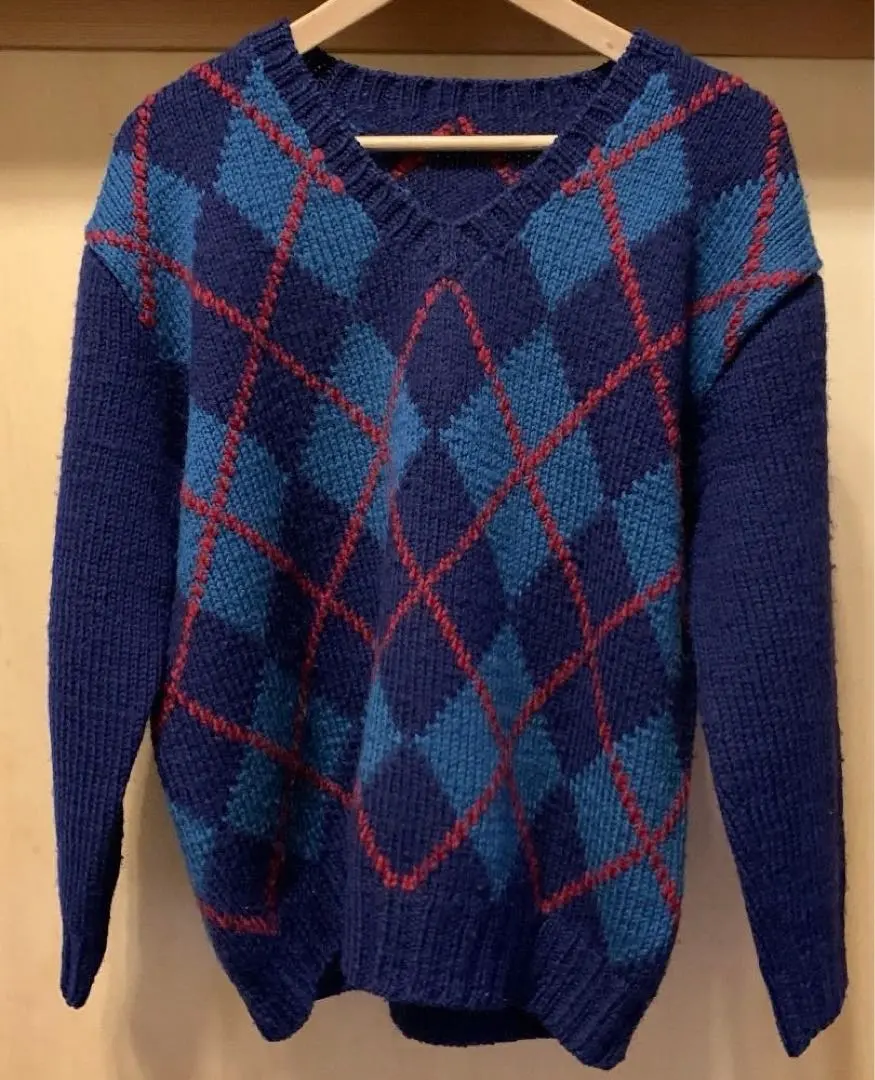 Thumbnail of Argyle sweater, wool, handmade