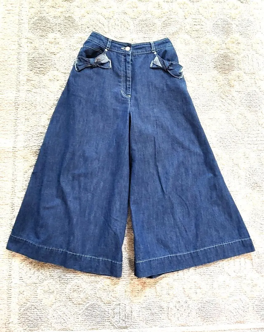 エムズグレイシー　デニムのワイドパンツ　美品　36 デニムステッチレスワイドパンツ（2色展開）_12163086 | C.C.