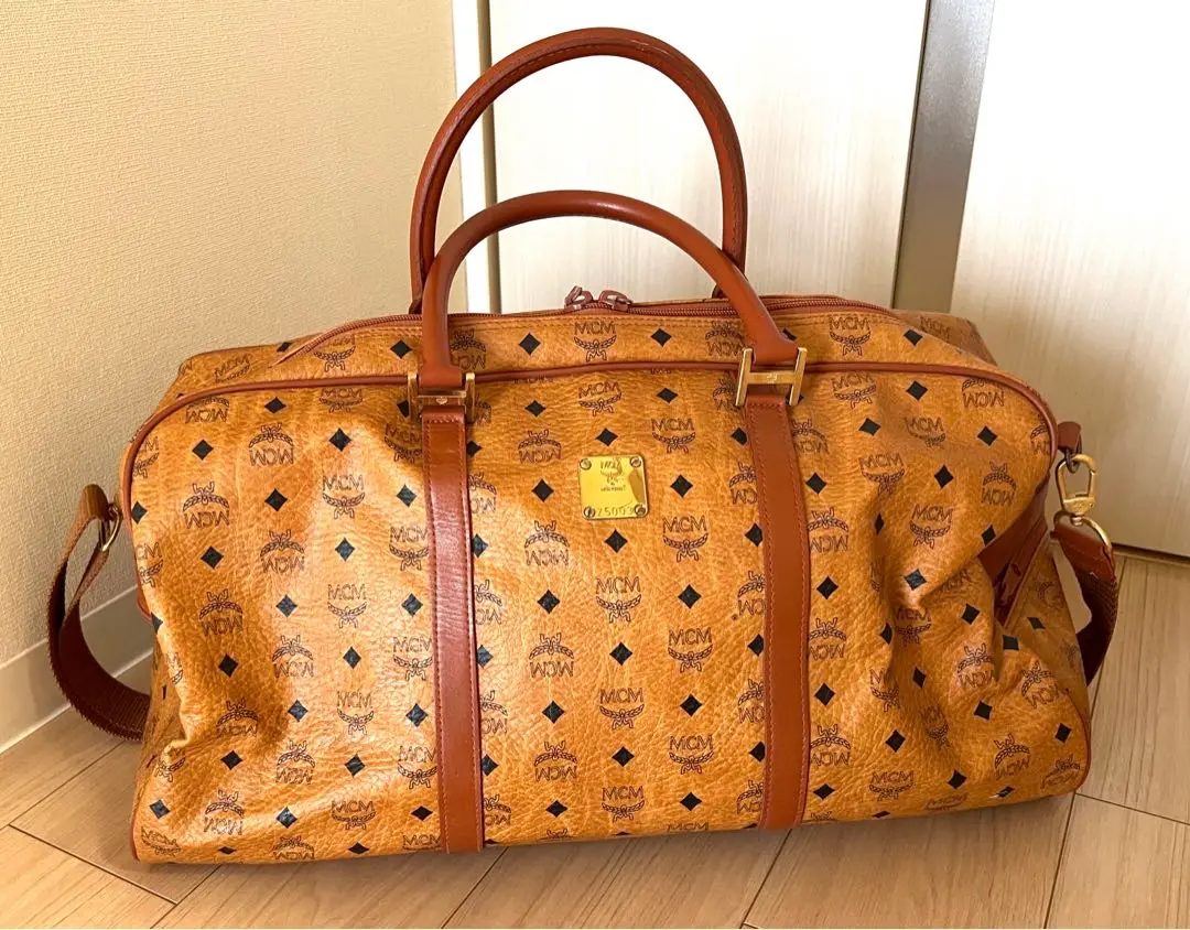 MCM ボストンバッグ ブラウン レザー MCM✨エムシーエム ヴィセトス 2WAY ミニボストンバッグ
