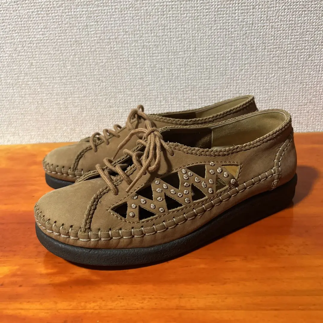 【美品】　BAR ベアー ローファー　黒 レザー レディース 【HARUTA】 ハルタ LEATHER LOAFER レザーローファー