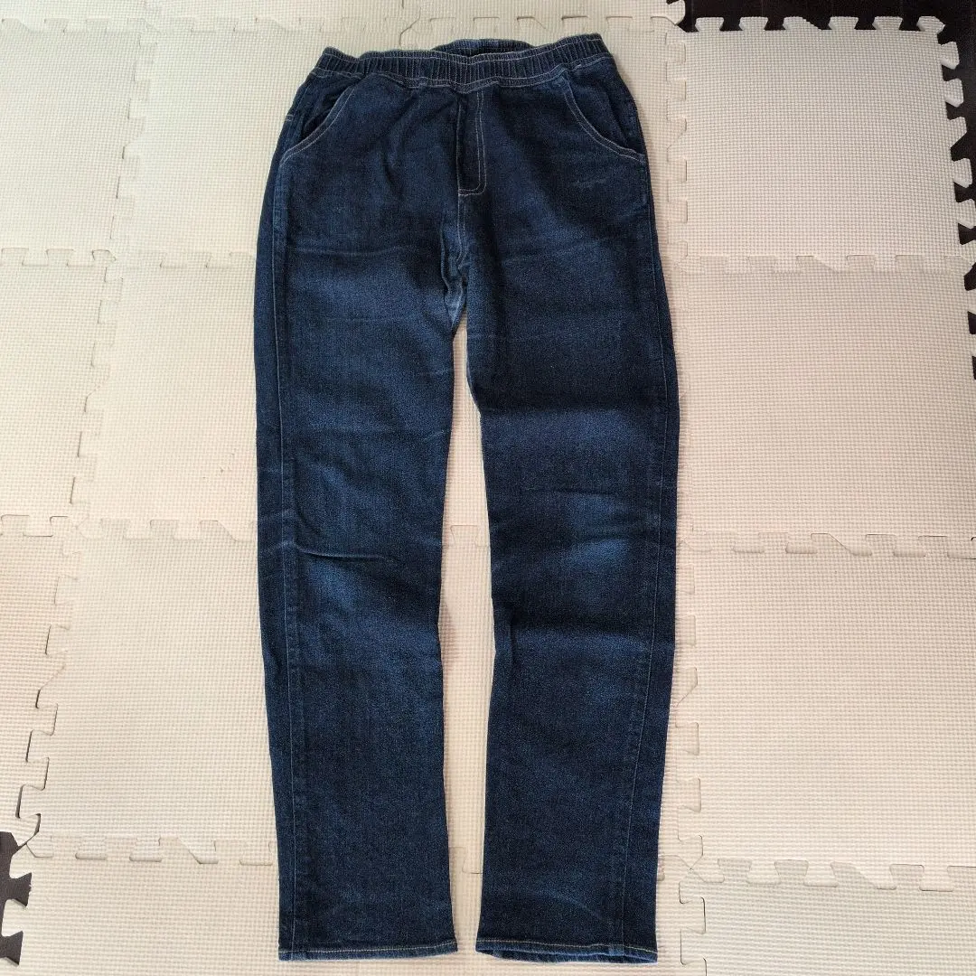 Thumbnail of Poudoudou Dark Blue Denim Pants, Elastic Waist