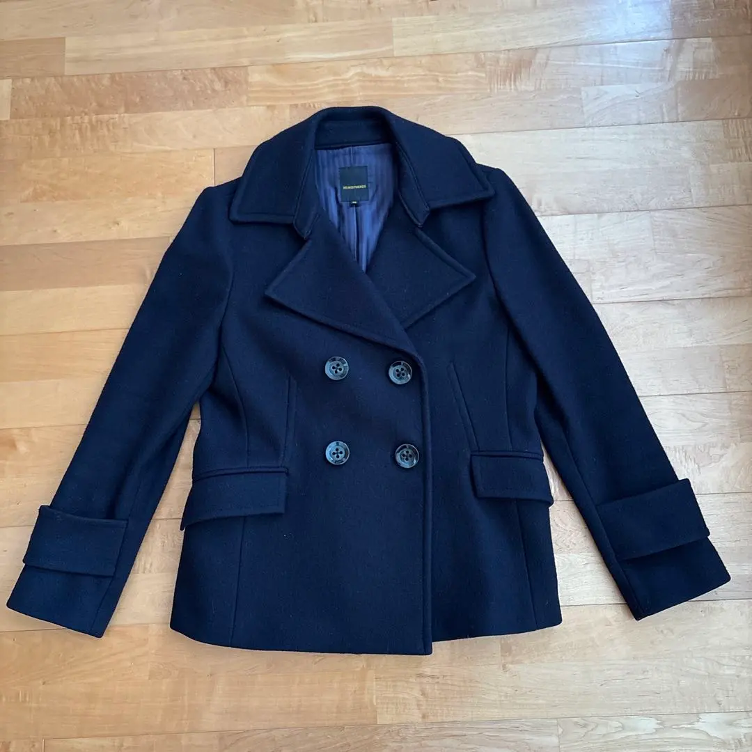 Thumbnail of HEMISPHERES Navy Wool Pea Coat Double Breasted