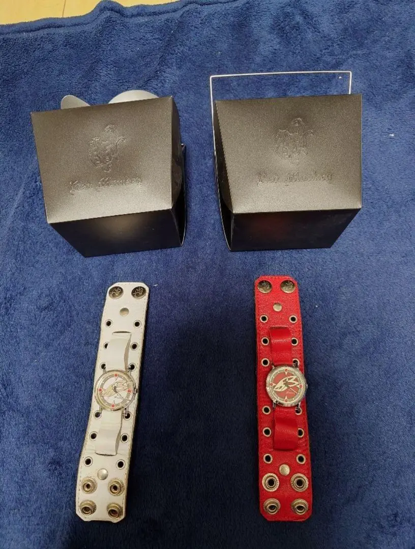 RED MONKEY レザーベルト 時計 ビンテージ電池交換済み RED MONKEY