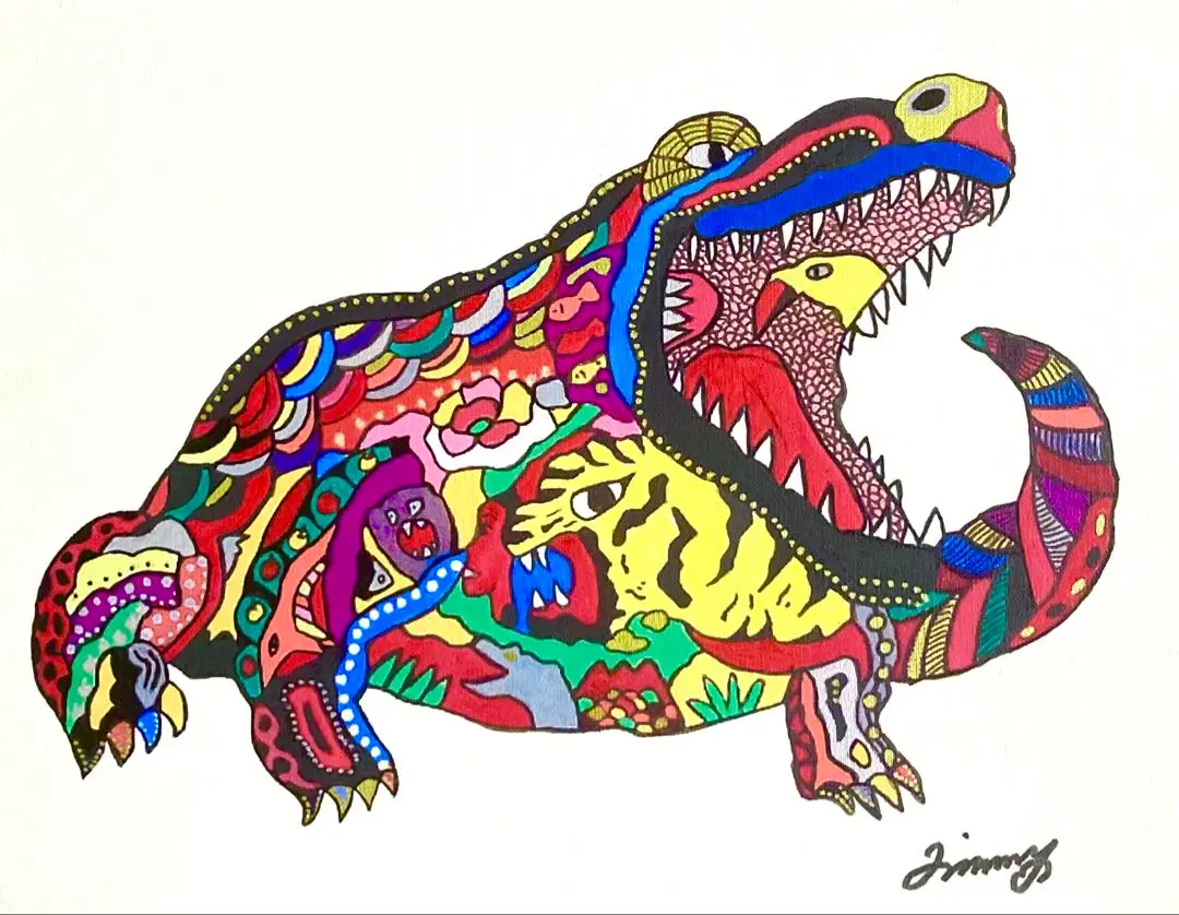 し*ん様 セール中 【F10号】ジミー大西 手描き油彩 肉筆画