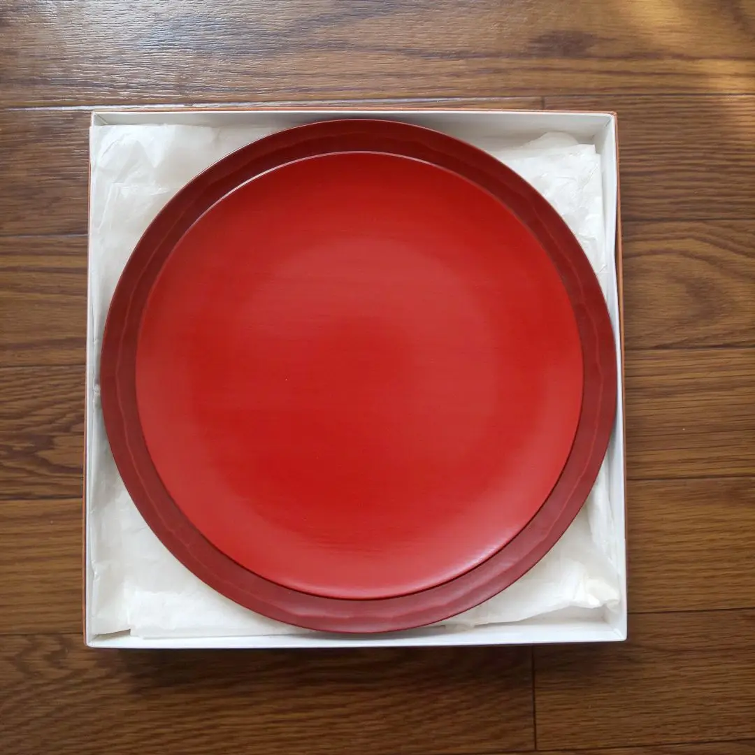 売れ筋新商品 明漆会 鳴子漆器 宮城県 龍文堂 菓子盆 5枚セット 朱色 漆器皿 工芸品