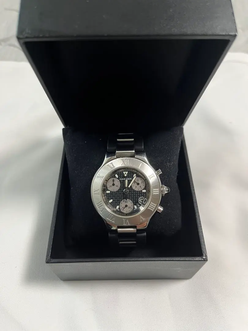 美品カルティエ CARTIER W10125U2 クロノスカフ デイト クォーツ Cartier カルティエ 時計 クロノスカフ クロノグラフ W10125U2