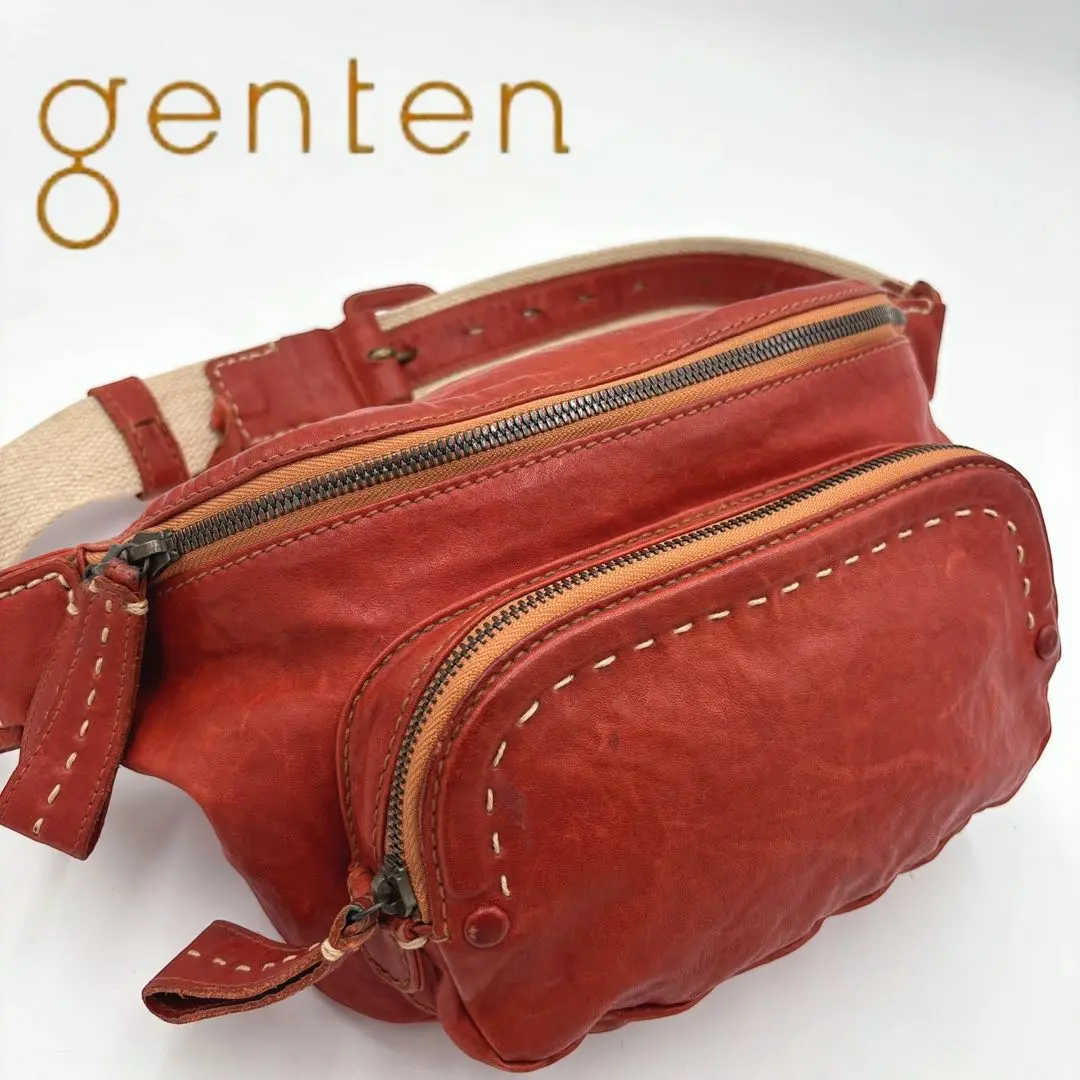 genten✨ゲンテン　ウエストバッグ　ボディバッグ　ダブルポケット Yahoo!オークション - GENTEN ゲンテン ウエストバッグ ボディ