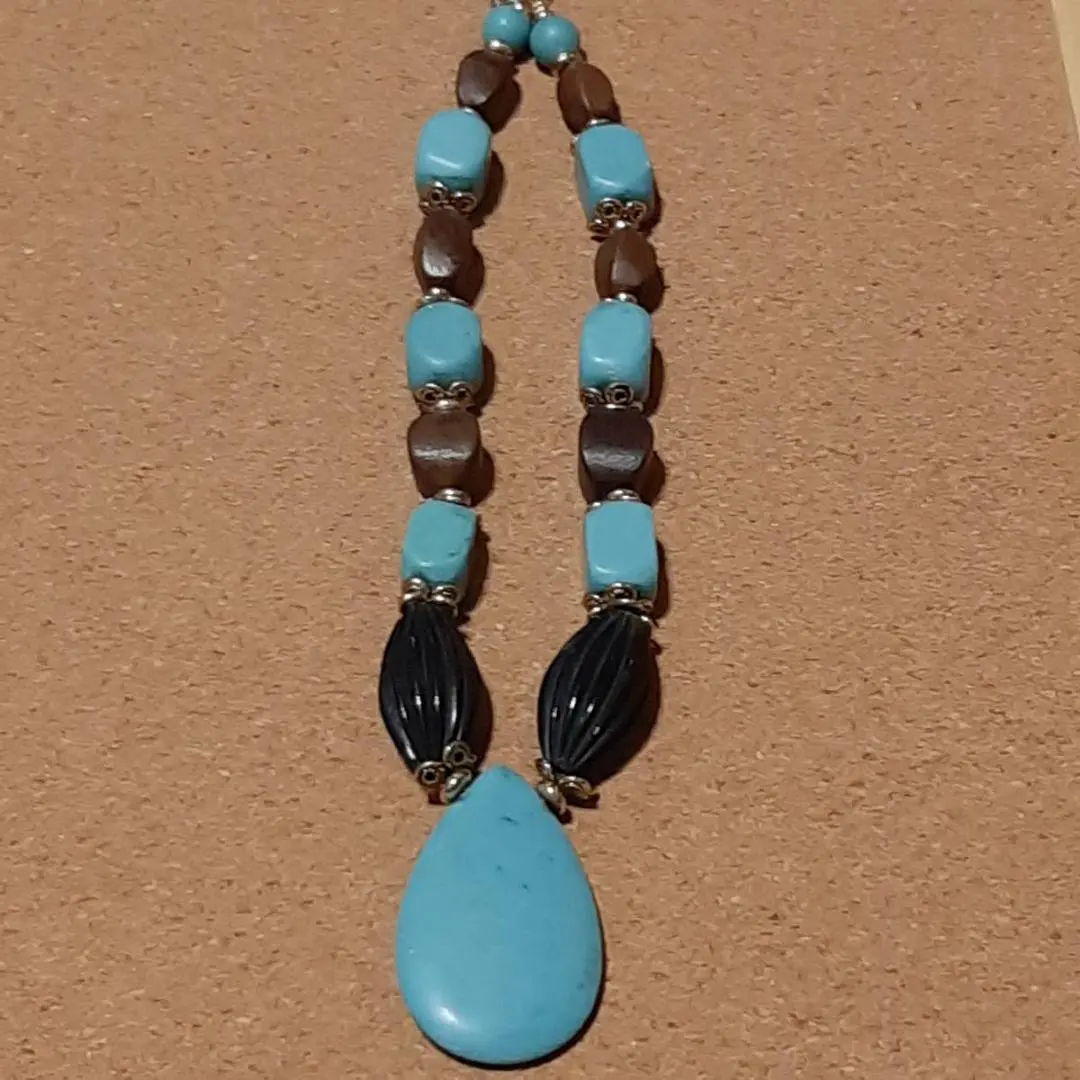 Thumbnail of Turquoise Decorated Necklace [PEN0580] One-of-a-kind