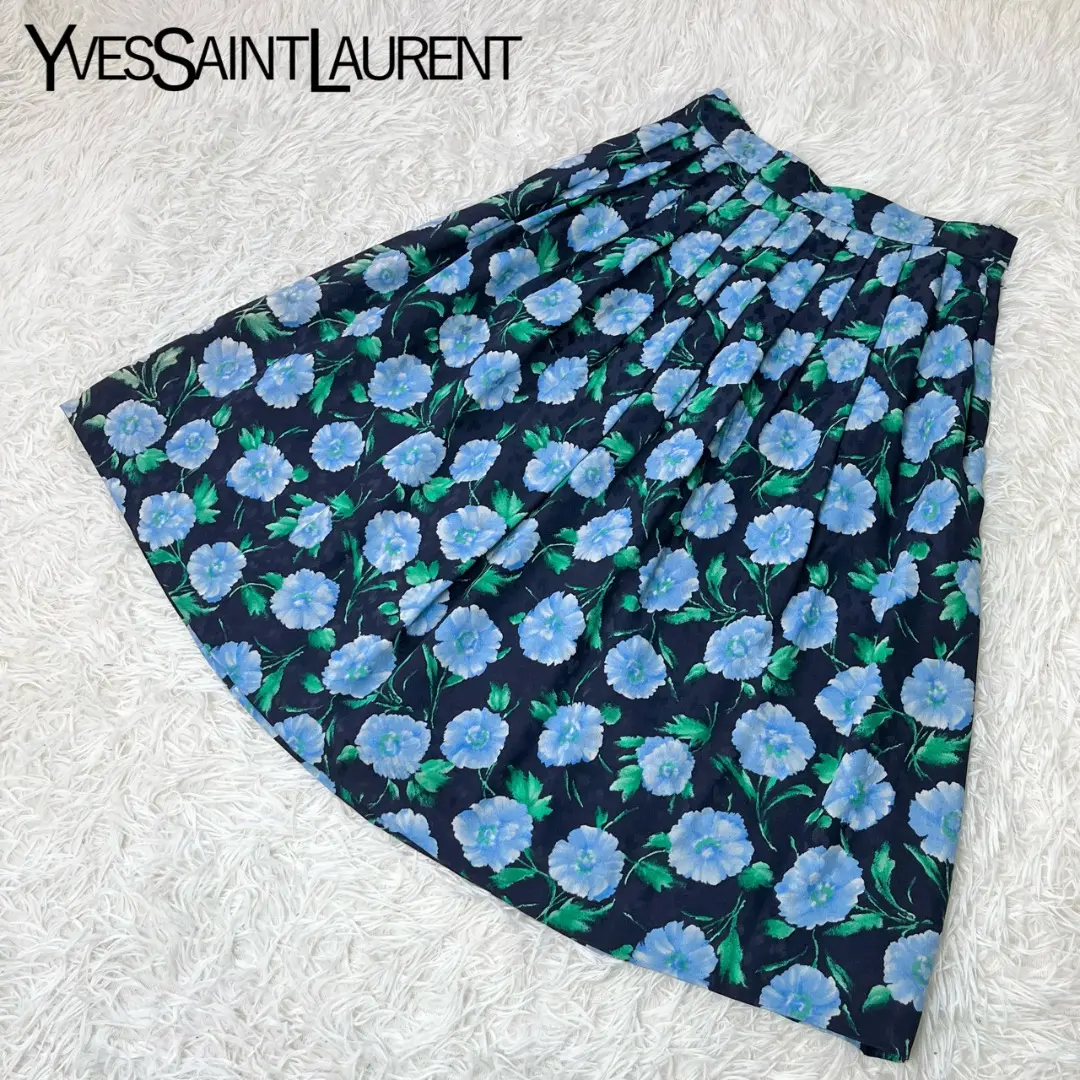 【希少】YSL(イヴサンローラン)80〜90sベルテッドフレアロングスカート 2025年最新】Yves Saint Laurent レディース ロングスカートの