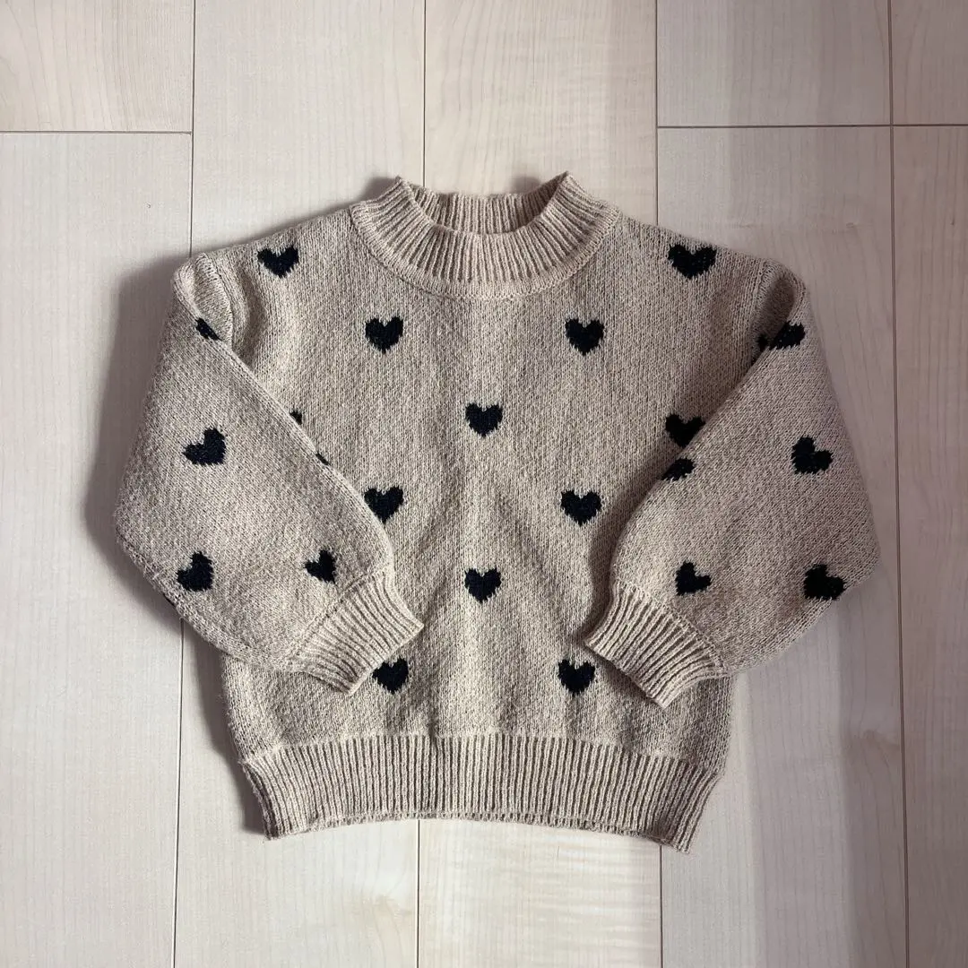 Thumbnail of Heart pattern knit sweater, size 130