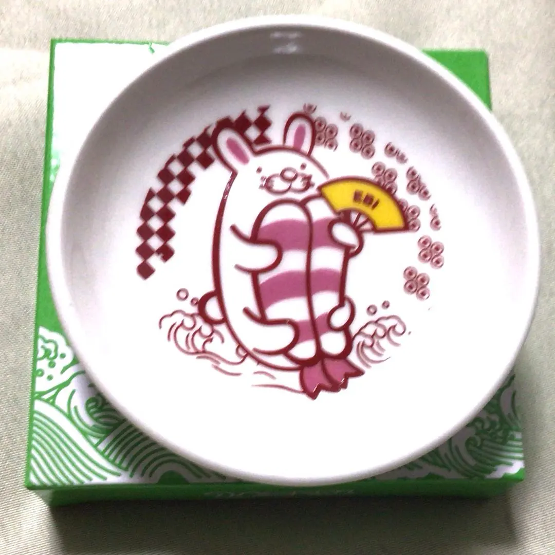 Thumbnail of (New) Dakko Zushi Sushiro Small Dish Ebi-Usagi (Shrimp-Rabbit) Ceramic b