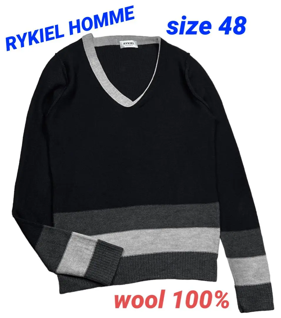 良デザイン◎ OLD ソニアリキエル HOMME ニット シャツ DM1083 良デザイン◎ OLD ソニアリキエル HOMME ニット シャツ DM1083