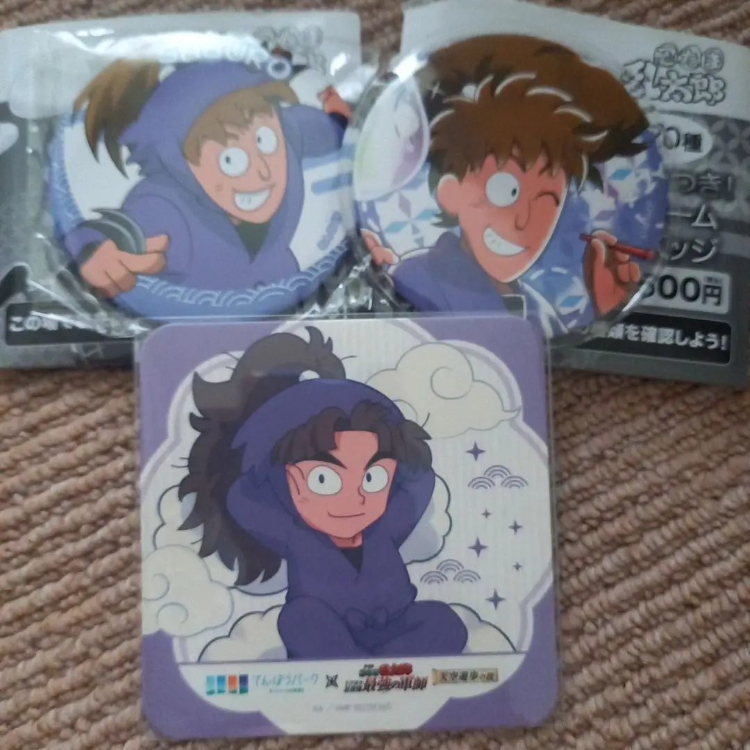 Thumbnail of Nintama Rantaro Can Badge Coaster Saburo Hachiya Yaemon Taketoya Soap Bubbles Sky