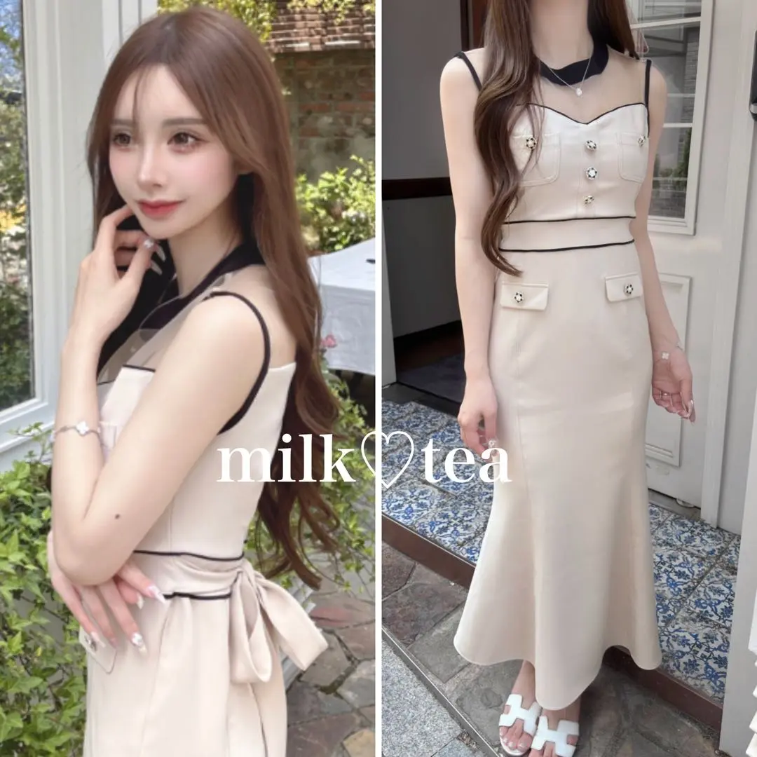 Lumignon bicolor goddess dress【ネイビー】 Lumignon bicolor goddess dress ネイビー