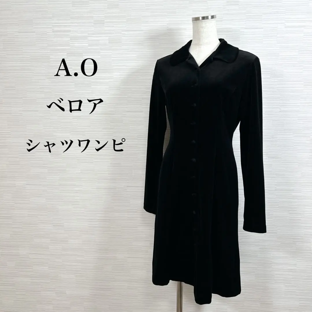 90’黒ベロア風長袖ワンピースAOアツキオオニシ(送料込み)Lサイズ 2025年最新】A.O. ／ ATSUKI ONISHI 長袖・七分袖の人気アイテム