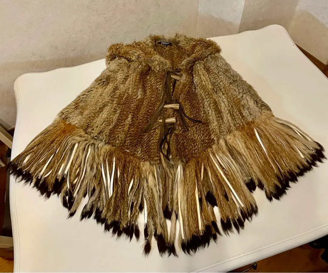 ○新品○ドロシーズ ファー付 ポンチョ○サイズ1＊キャメル○