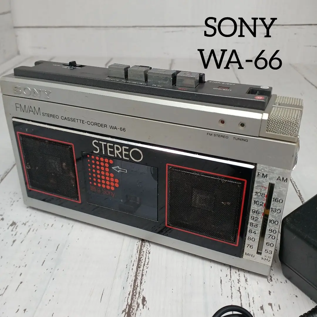 SONY WA-66 カセットプレーヤー レッド 昭和レトロ アルミケース付き