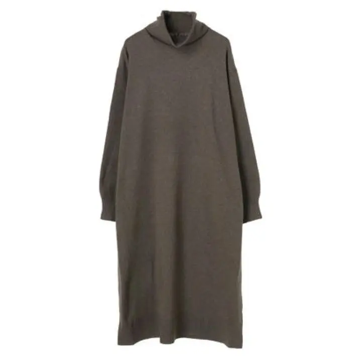 Thumbnail of Side slit high neck knit dress