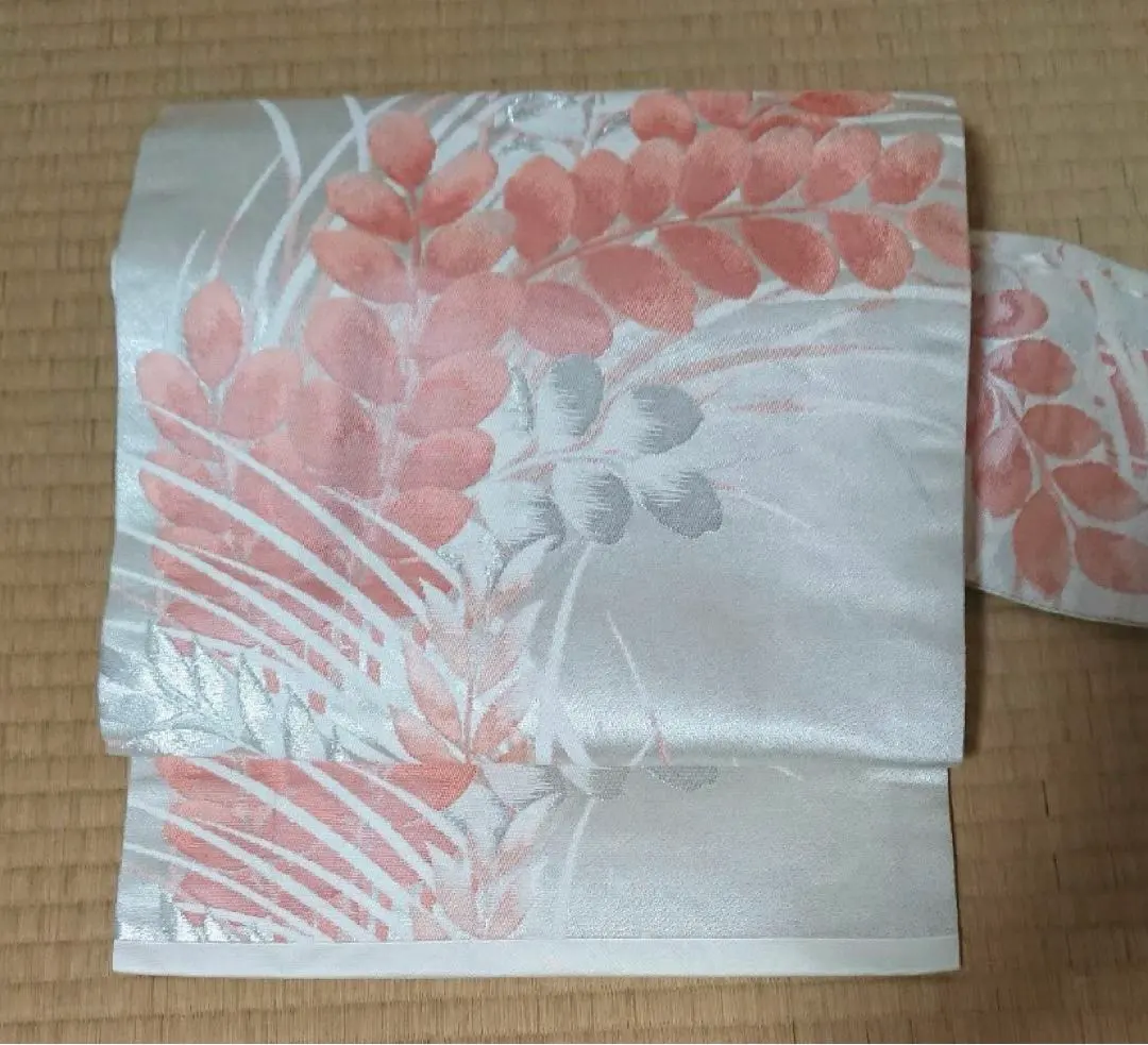 草花 名古屋帶 銀線 粉紅色 的縮圖