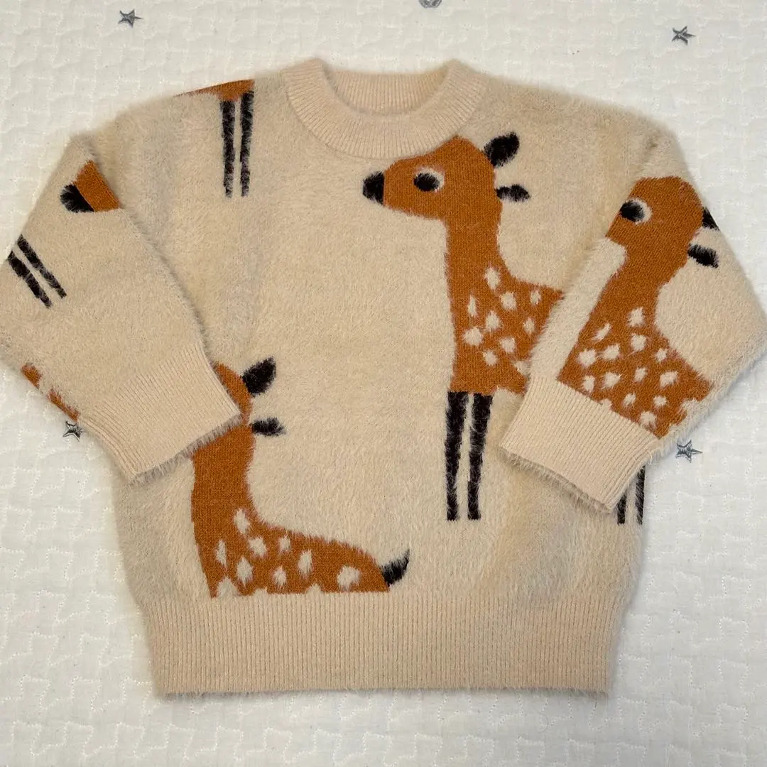 SHEIN 鹿 ふわふわ針織衫 18-24個月 的縮圖