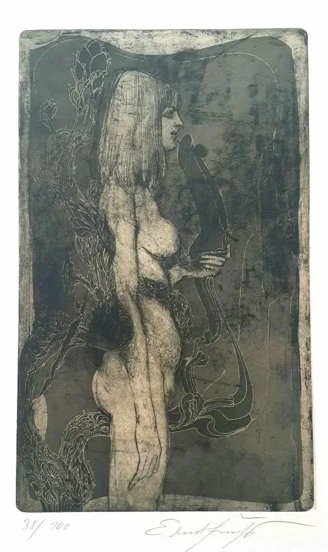 エルンスト・フックス　銅版画　エッチング　イエス・キリスト　愚者　直筆サイン エルンスト・フックス 銅版画 エッチング イエス・キリスト 愚者