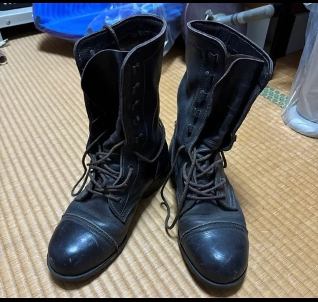 美品　レア　陸上自衛隊　旧型半長靴　フジ製靴製　茶色　２５.5センチ Yahoo!オークション - フジ製靴 陸上自衛隊 旧型 1998 半長靴 Ⅰ