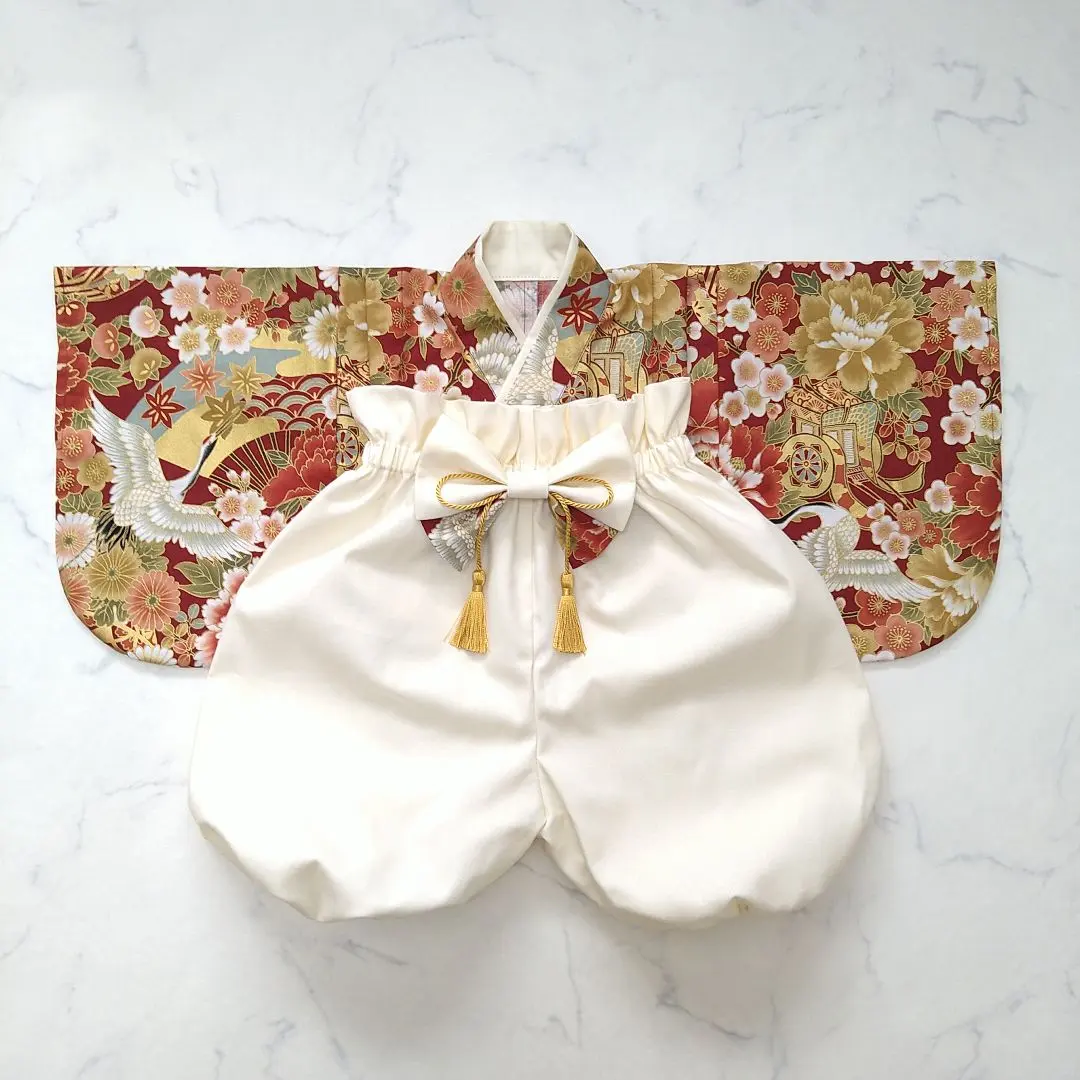 Thumbnail of Baby Hakama 70-80cm Handmade Oshukuizome (first meal ceremony) 100th-day celebration First Boy's/Girl's Festival
