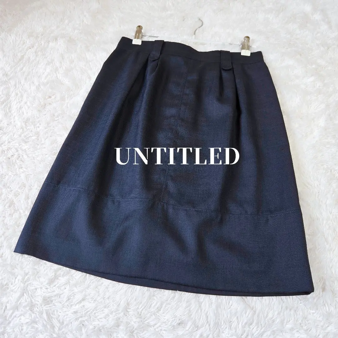 Thumbnail of UNTITLED - 2 Skirt Knee Length Trapezoid Belt Office Ceremony Navy