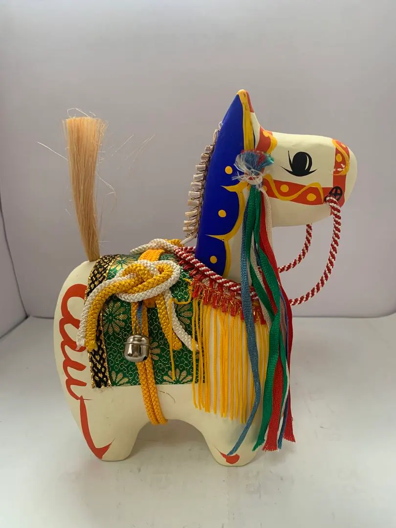 Thumbnail of Papier-mâché, large, height 23cm. Folk toy, folk craft. Nodding head horse doll, Chaguma-ko.