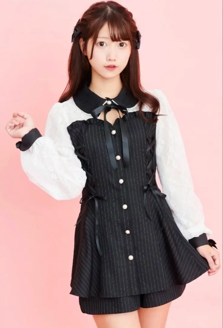 Thumbnail of Secret Honey Bustier-Style Long Sleeve Set-Up, Striped Black