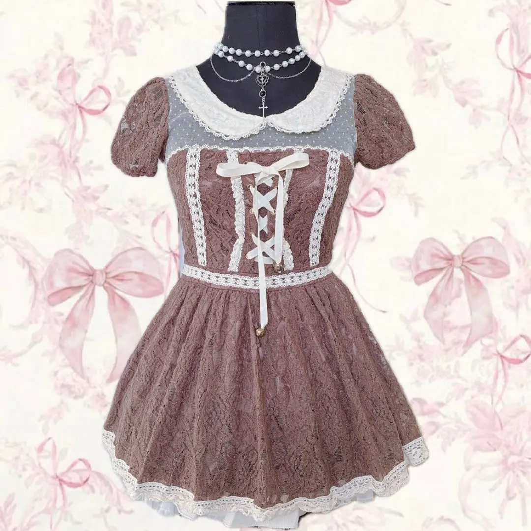 Thumbnail of 00s y2k LIZ LISA dress tunic, all-over lace, Mori Girl style