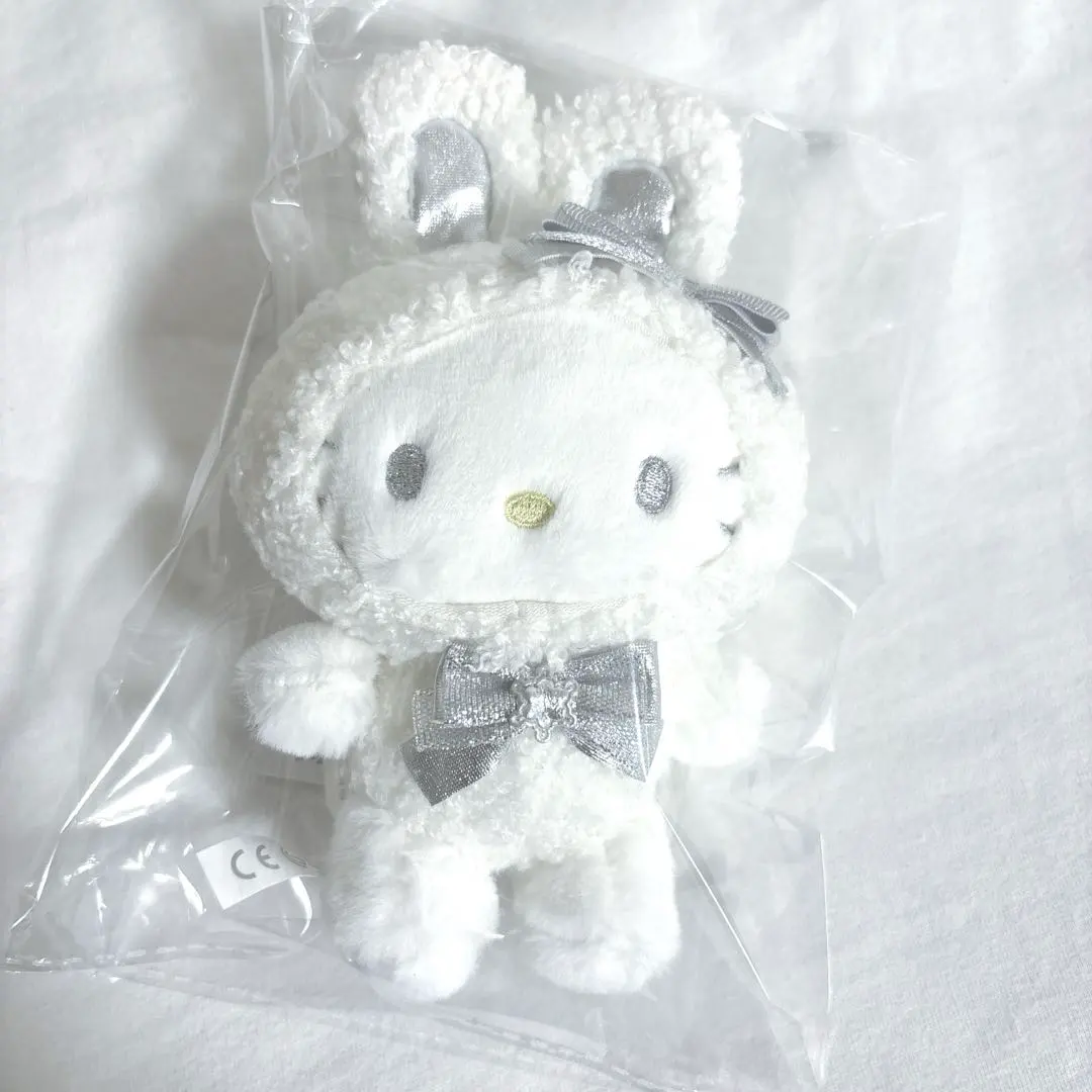 Thumbnail of Sanrio Fluffy Snow Rabbit Mascot Charm Plush Hello Kitty